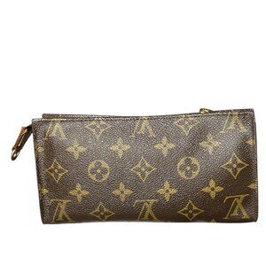 Authentic Louis Vuitton Brown Monogram Bucket Accessory Pouchette  Pouch
